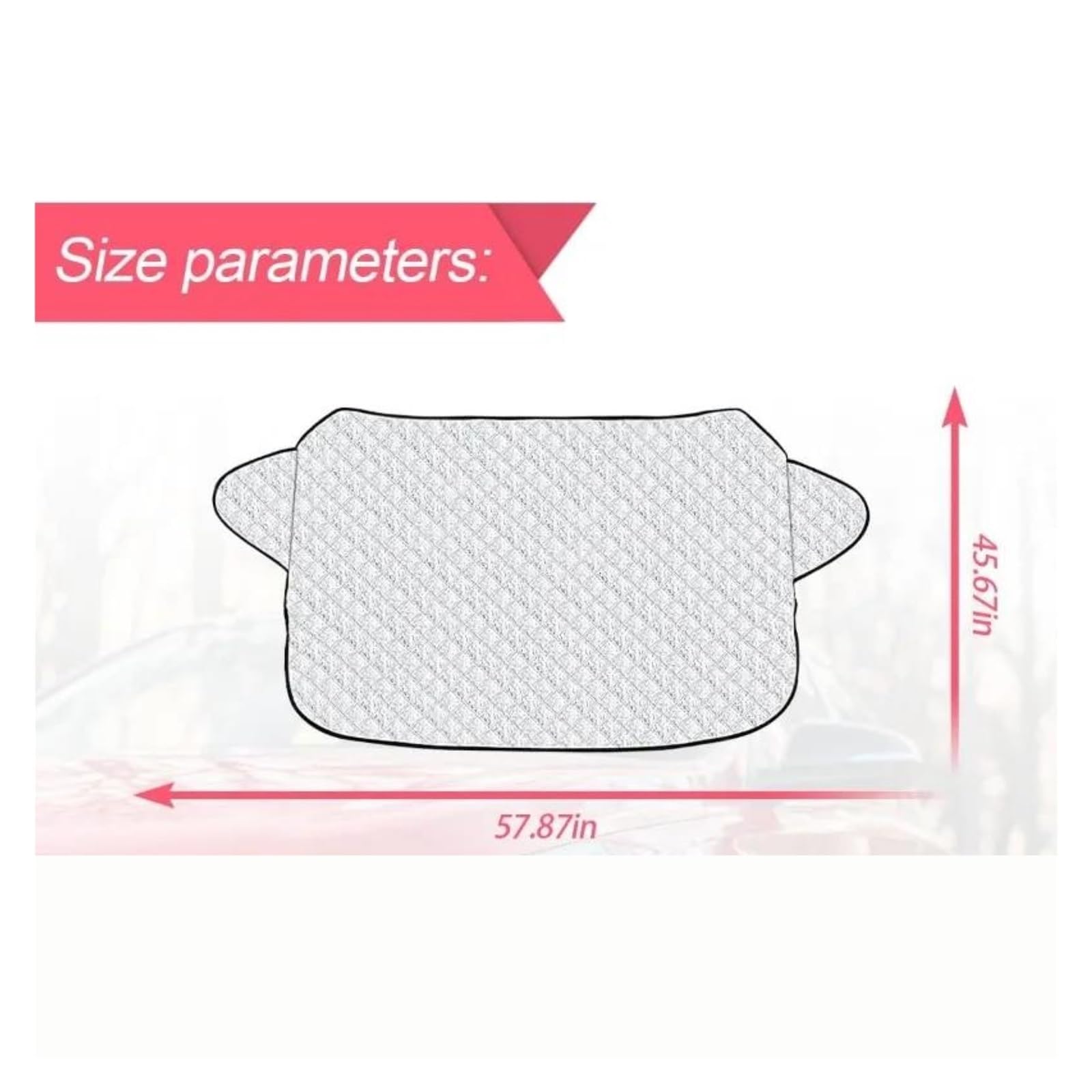Copertura Antineve per Parabrezza Magnetico per Auto, Protezione Antivento A 4 Strati, Neve, Ghiaccio, Sole, Difesa, Universale (Argento) Copinverno Ertura per Parabrezza Auto