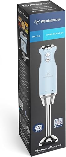 Miniatura 2 de Westinghouse Batidora de mano  Licuadora de inmersión de 5 velocidades con función turbo, hoja y varilla de acero inoxidable, 500 W de potencia,