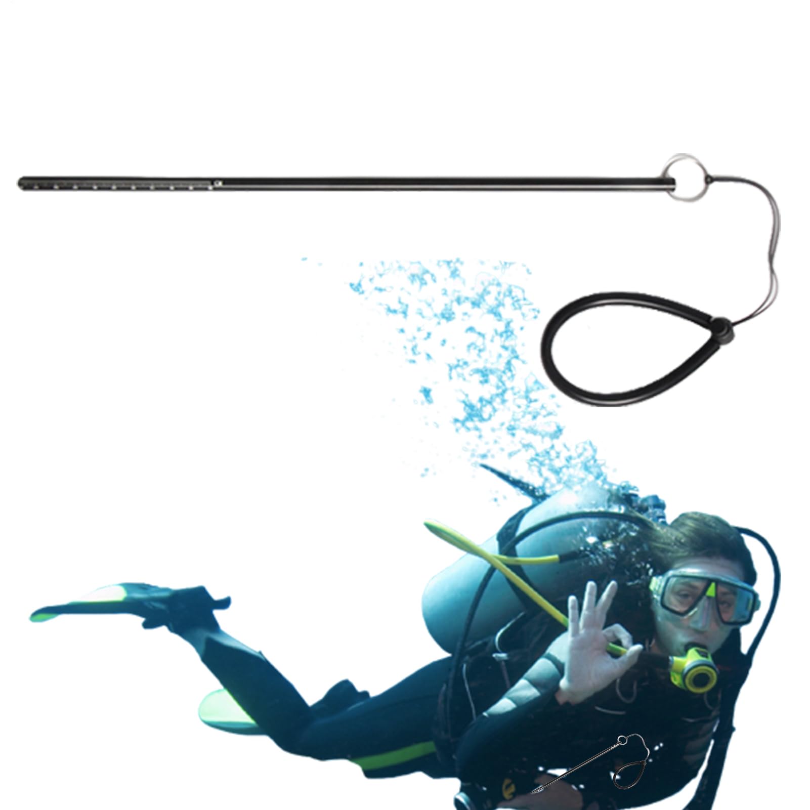 Generisch Varilla de inmersión, fabricante de ruido de inmersión – Aleación de aluminio Lobster Tickle Pointer Stick Buceo Varilla – Sonorizado portátil submarino – Accesorios de buceo para aventuras