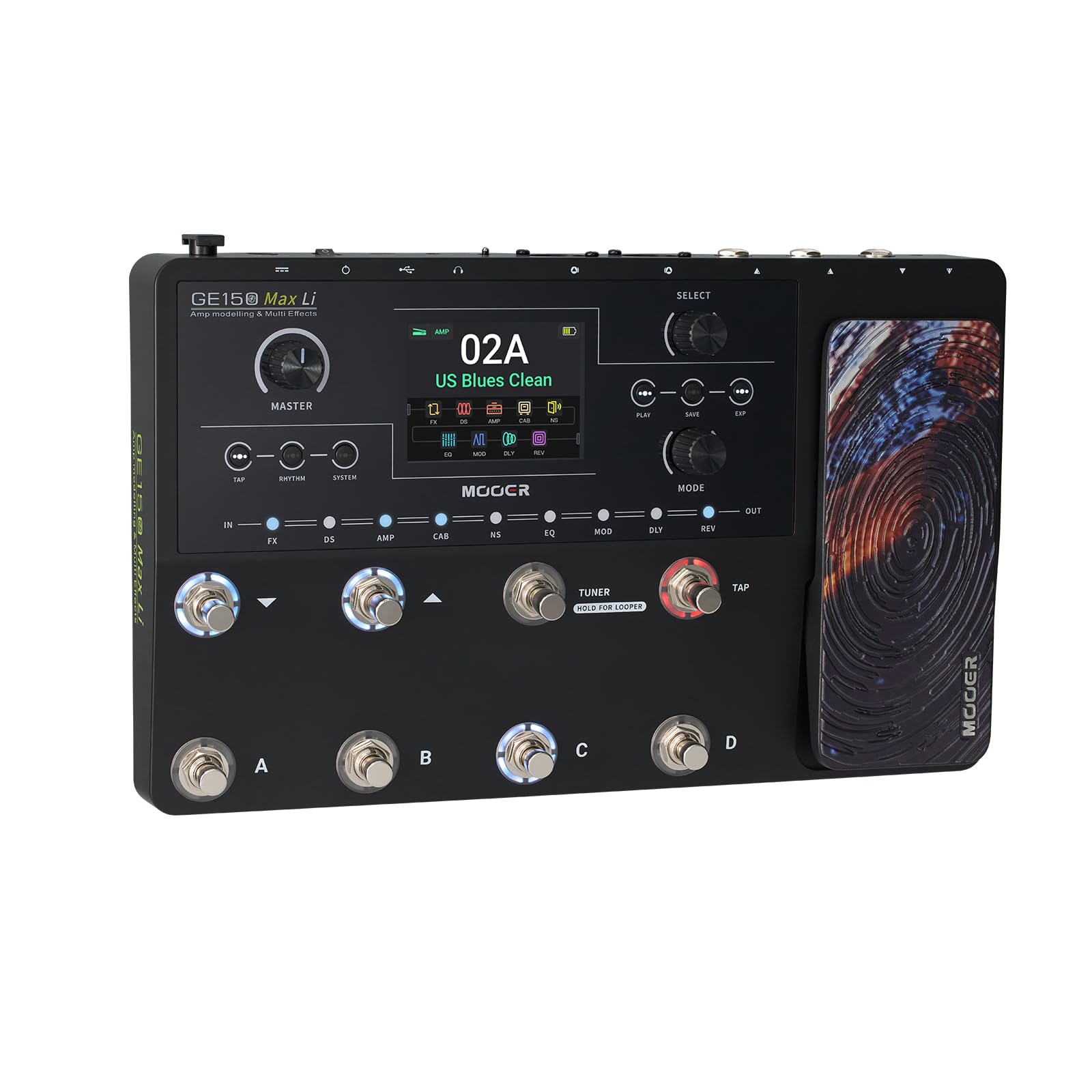 Mooer GE150 Max LI Multi Effects - Pedale, con batteria