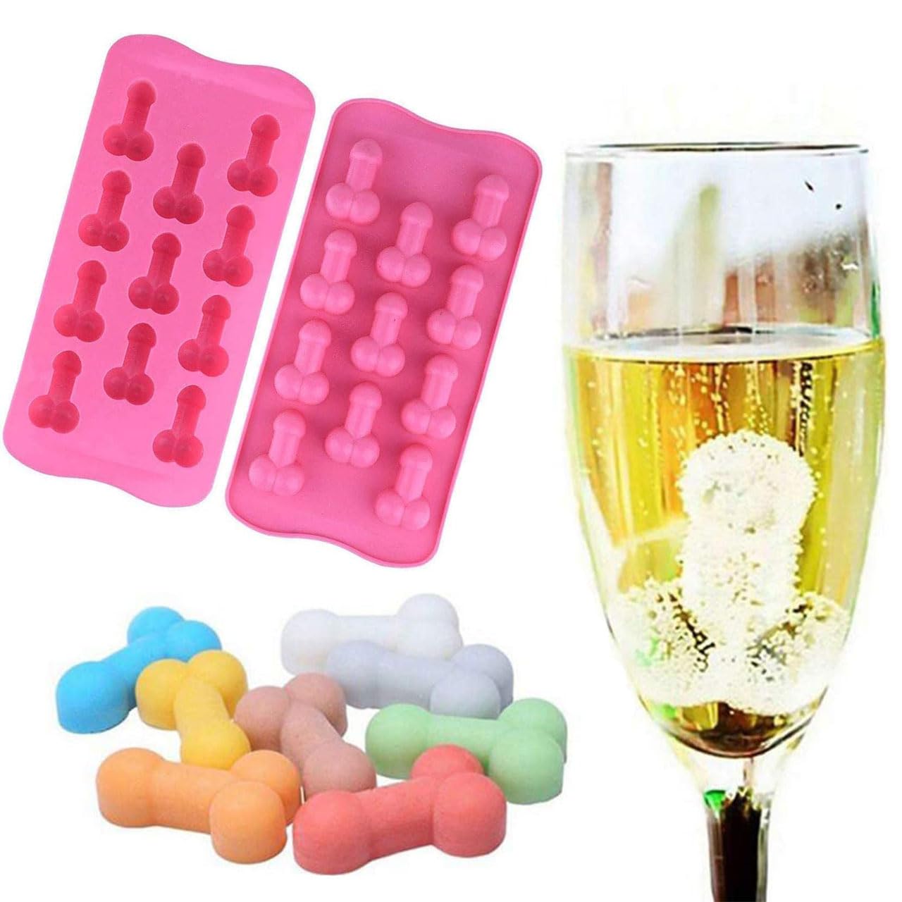 1 Pcs Prank Silicone Ice Cube Tray Soap Cake Mold for Birthday Single Bachelorette Party Favor Supply Baking Pan Handmade DIY Mousse Chocolate Fondant Mould Tool Novelty Cake Pan Decoration Set Y27