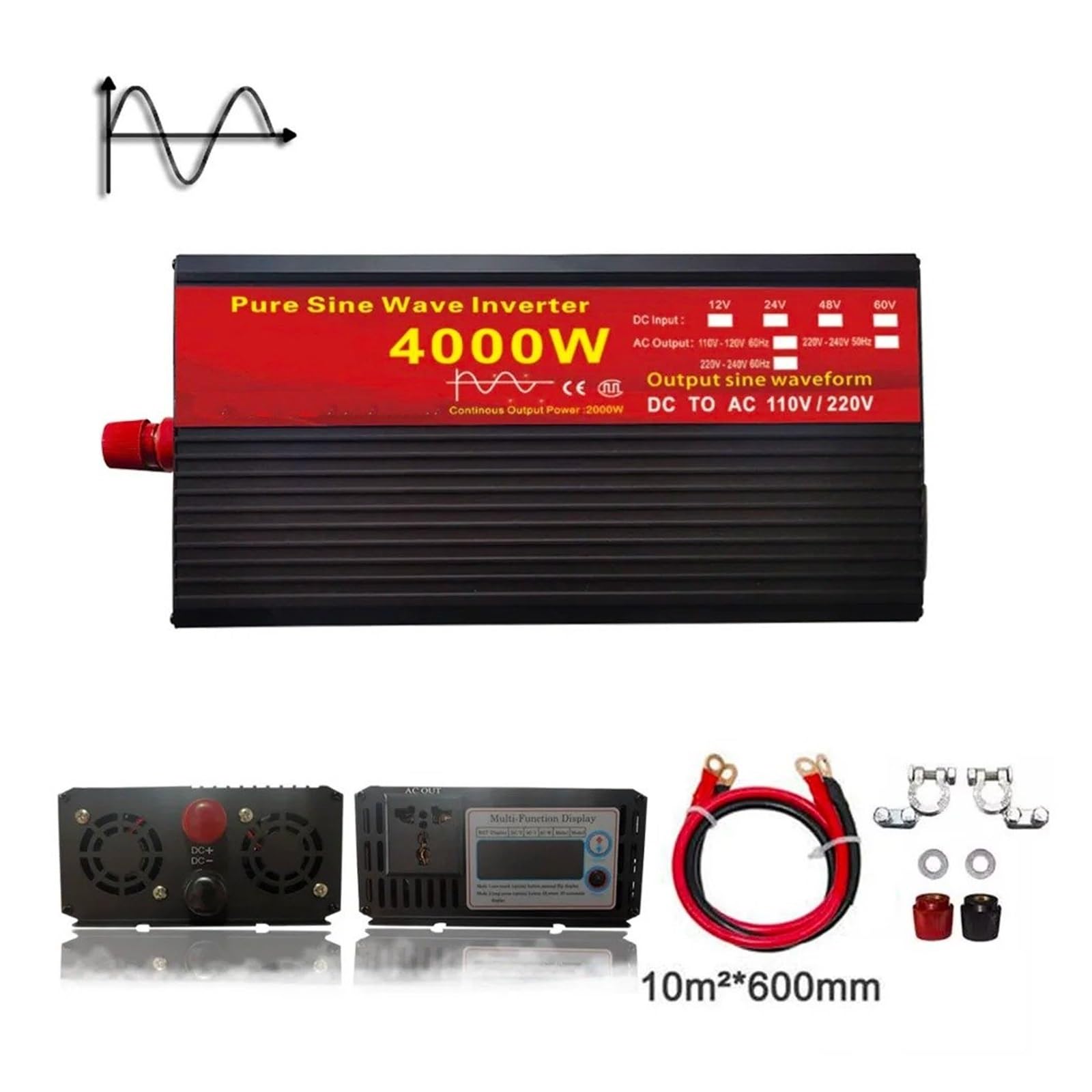 Transformador Voltaje 12 V/24 V CC A 110 V/220 V CA 2000 W 3000 W 4000 W 5000 W Convertidor Potencia Inversor Solar Inversor Onda Sinusoidal Pura Convertidor(3000W,60V,220V-230V 50HZ)