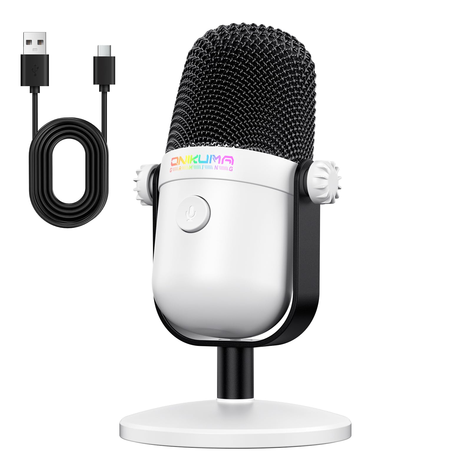 Gaming Microphone with Noise Cancellation & Mute Button, USB Condenser Mic for Streaming/Recording, Ultra-Compact Design, Compatible with PC/Mac/PS4/PS5, Podcast/YouTube/Twitch/Discord (White)-image-18