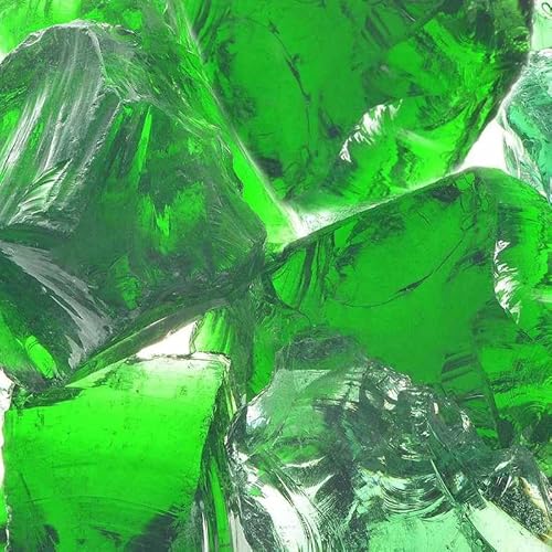 Eleganz Pierres gabions en verre vert 60-120 mm 25 kg – Pierres décoratives pour jardin moderne, résistantes aux intempéries et durables