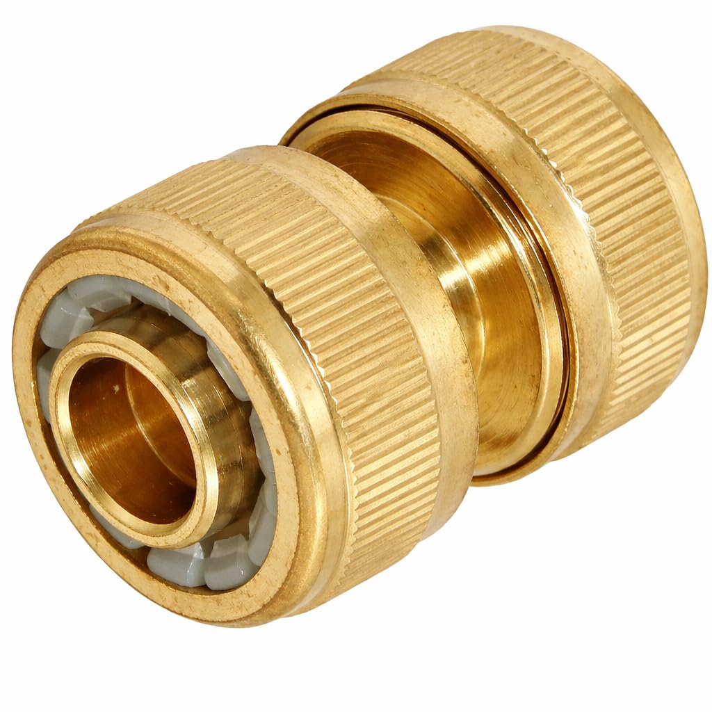 Dunnet Tools Brass Hose Repair Connector 1/2” – Heavy Duty Garden Hose Joiner, Durable Brass Hose Mender For Fixing Or Extending Hose Pipes