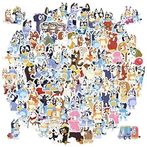 50 calcomanías de vinilo/PVC de dibujos animados para niños, calcomanías impermeables para botellas de agua, guitarra, equipaje, funda de teléfono, monopatín, regalo para niños y niñas (azul 50)