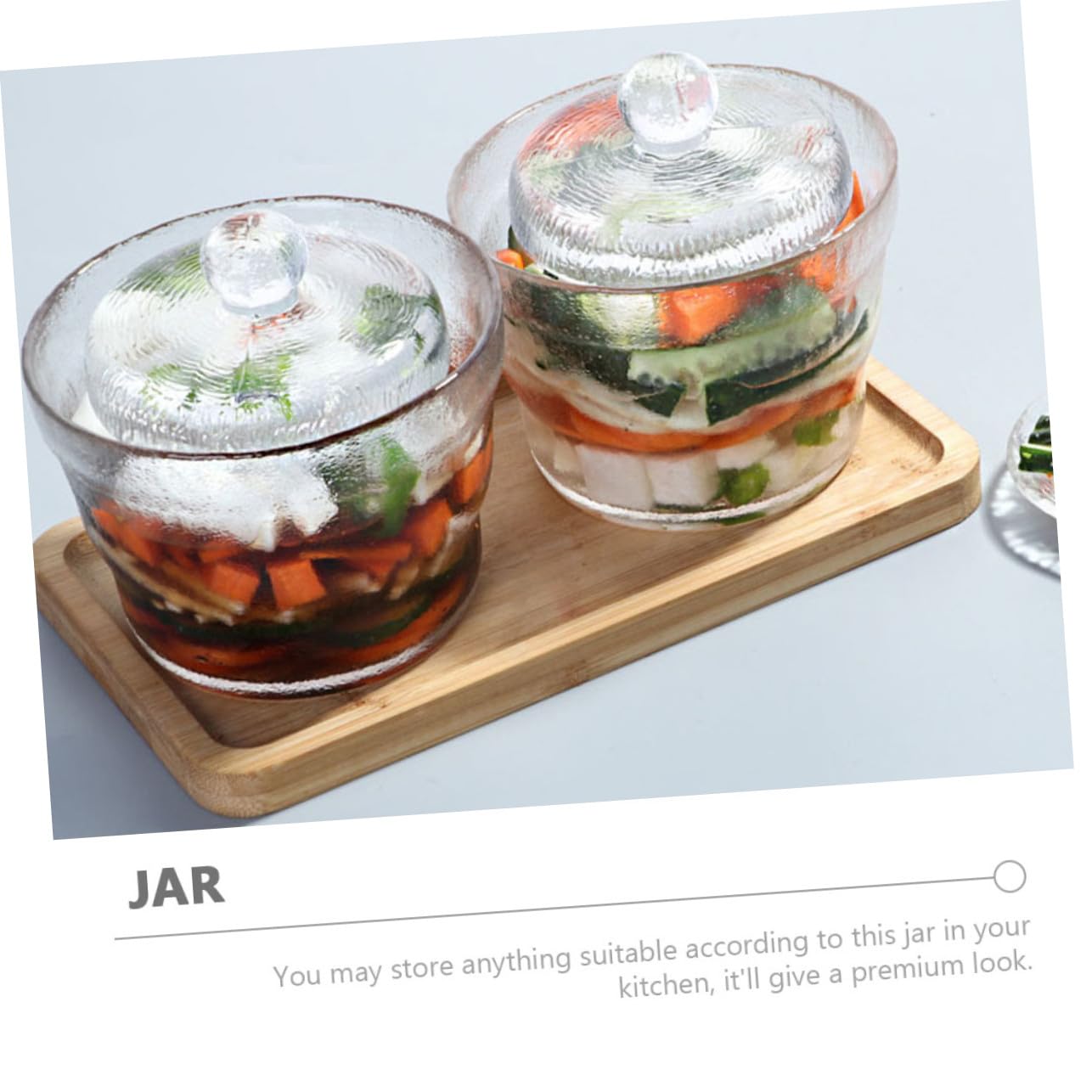 Barattolo per Sottaceti Ermetico in Vetro Contenitore Trasparente per Fermentazione Vegetali Stile Giapponese con Coperchio Pesante per Kimchi e Conservazione Alimentare in Cucina