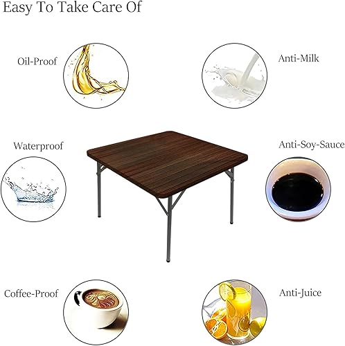 Miniatura 6 de Manteles de color chocolate, diseño de rayas de madera, fondo retro para el hogar, se adapta a mesas de 32 x 32 pulgadas, ideal para la cocina del