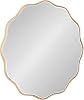 Kate and Laurel Viona Modern Scalloped Wall Mirror; 26 Inch Diameter; Gold; Decorative Round Wall Mirror with Unique Rippled Edge and a Glamorous Gold Finish