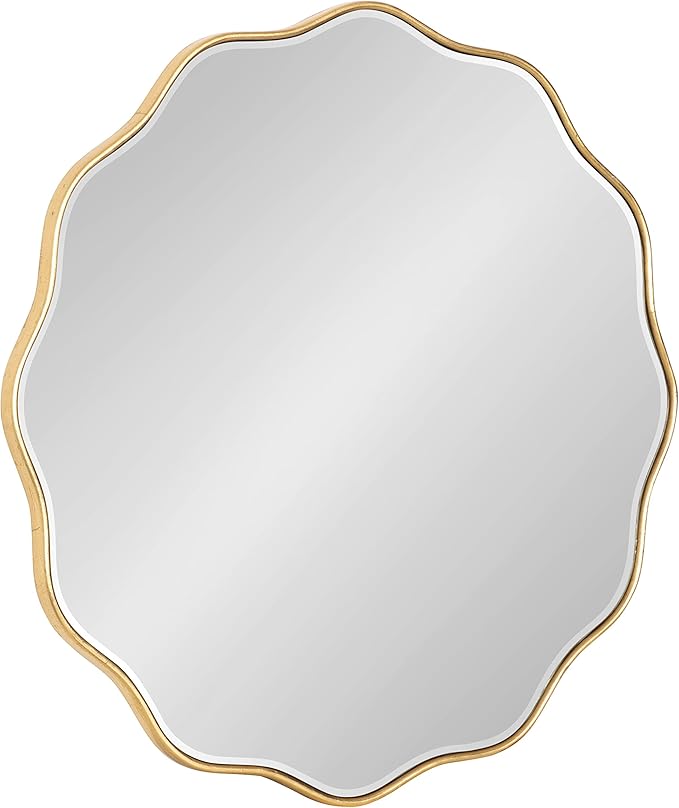 Kate and Laurel Viona Modern Scalloped Wall Mirror, 26 Inch