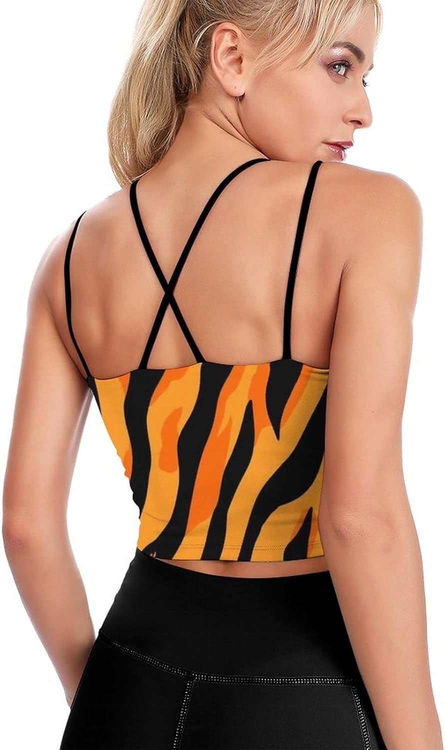 Women's Quick Dry Sports Bras, No Wire Yoga Tank Top with Chest Pad, Camisole