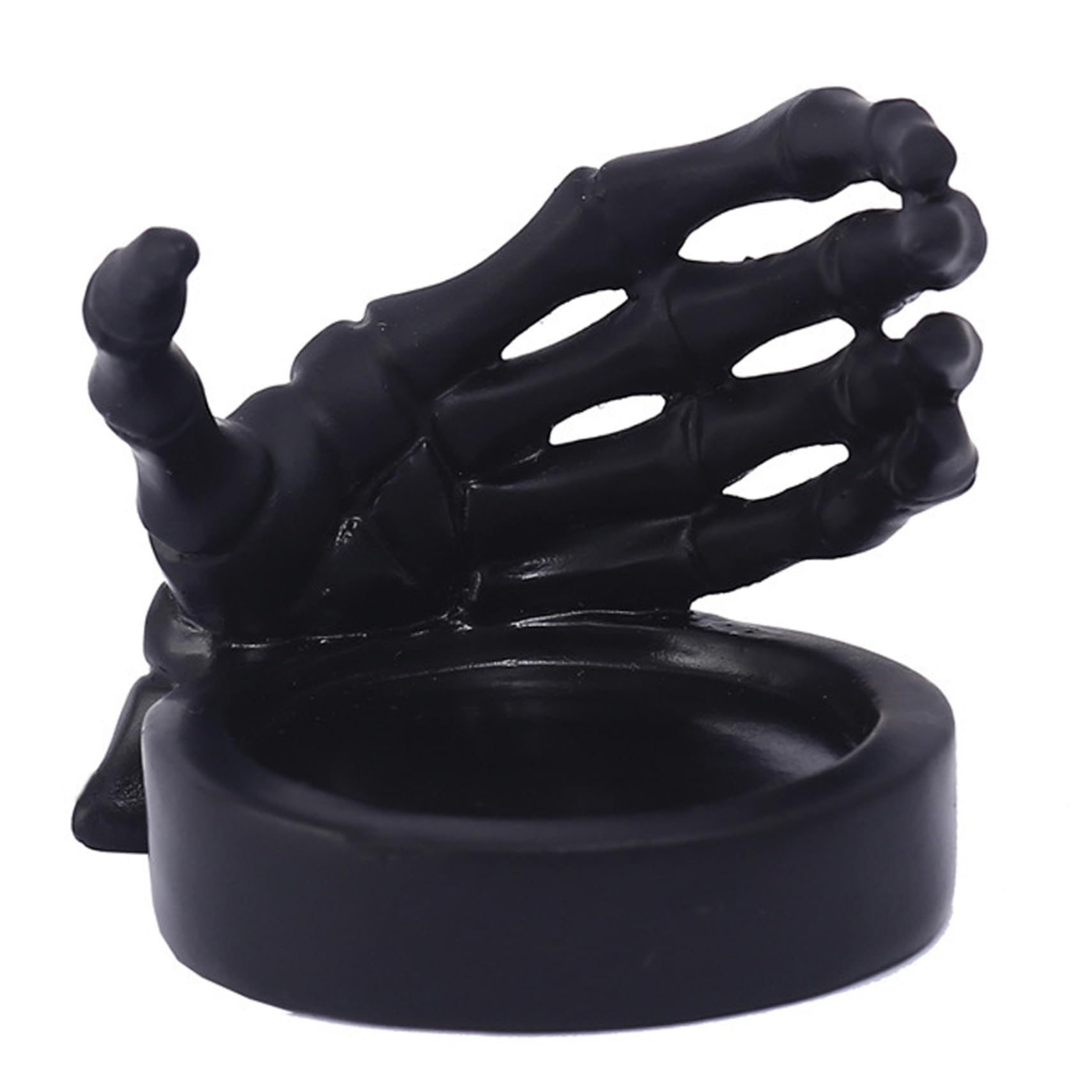 Wedhapy Candlestick Holders Skull Candle Holder Resin Skeleton Gothic Candle Holder, 3x2.7x2.6 Halloween Home Decor Jewelry Rack Tea Light Holders for Halloween, Black