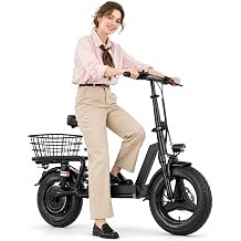 Electric Scooter with Seat for Adults, 1000W Powerful Motor, Max 25Mph Top Speed, 35 Miles Long Range, 14" Tire, E-Scooter with Adjustable Seat, Adjustable Handlebar and Rear Basket