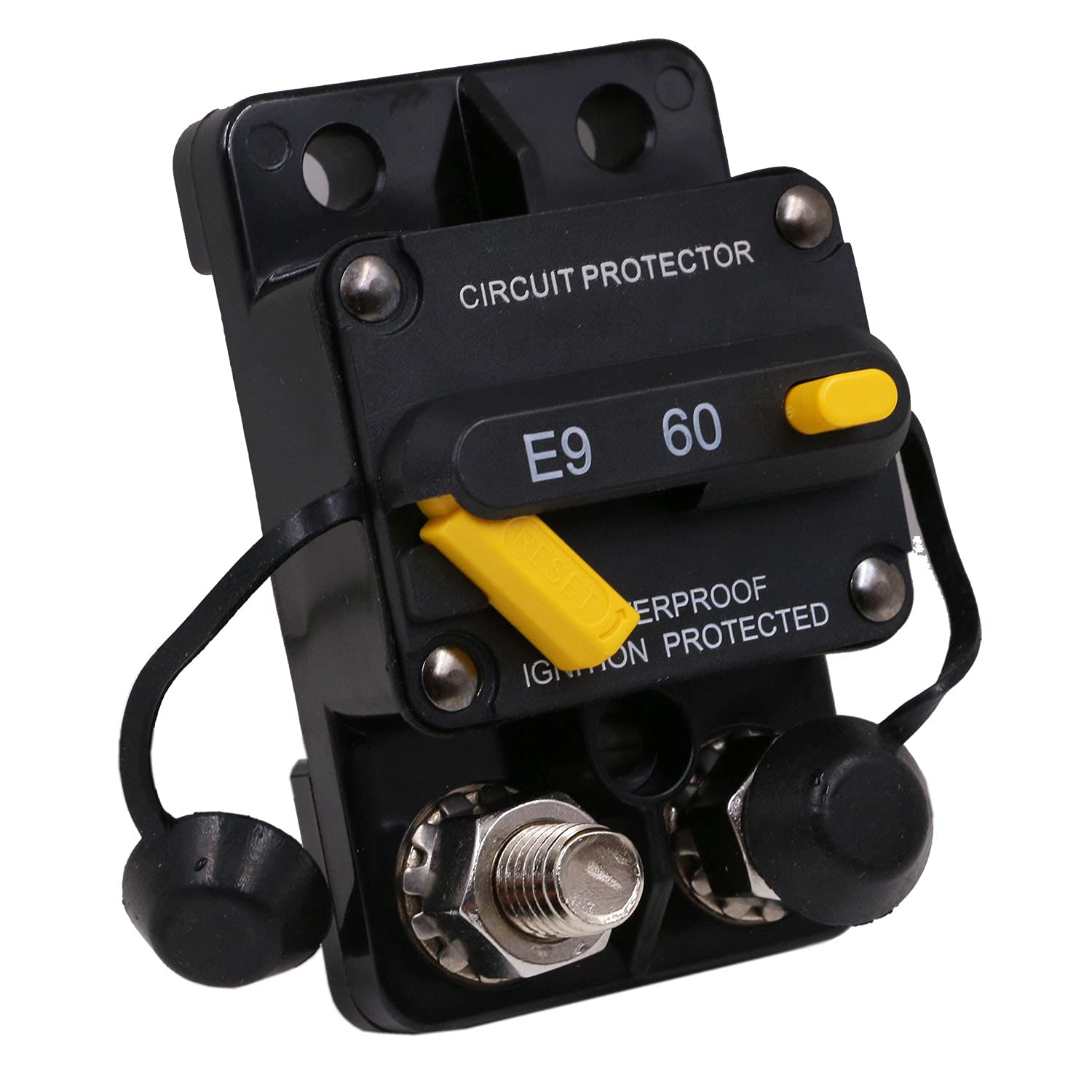 T Tocas60 A Surface-Mount Circuit Breaker double 3/8" stud with Manual Reset, 12V- 72V DC, Waterproof