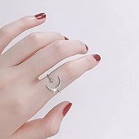 Vista 3 de Anillos Apilables de Oro para Mujeres Rellenos de Medias Navideñas para Adolescentes Conjunto de Anillos de Hoja de Perla Circonita Cúbica Corazón