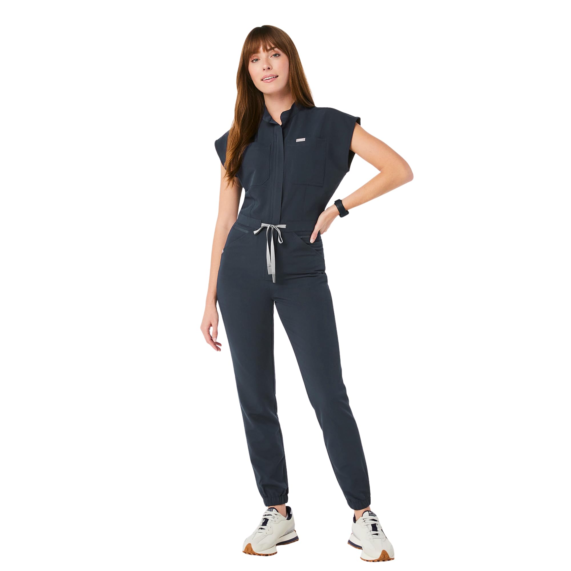 FIGS Rafaela Cargo ScrubJumpsuit for Women — Comfortable Fit One-Piece Jogger Scrub Set, High Rise Waistband, 9 Pockets