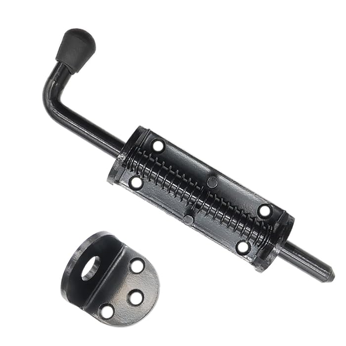 Buy Black Heavy Duty Spring Loaded Sliding Bolt Latch Pin, Solid Steel