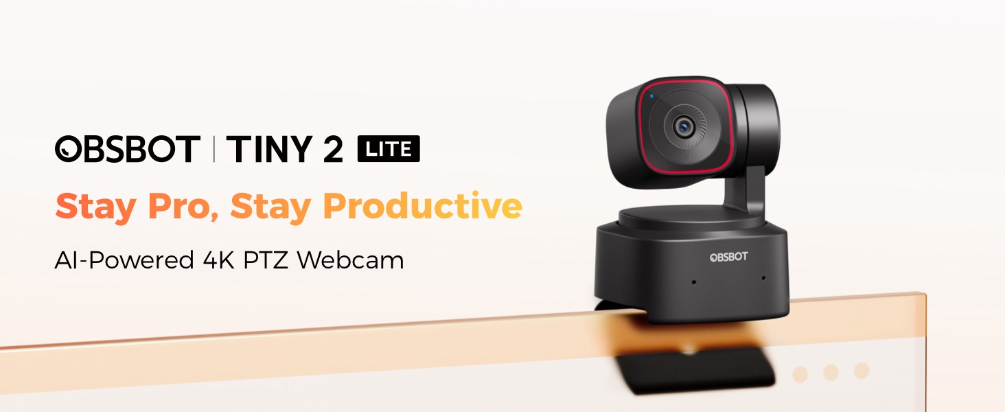 Amazon.com: OBSBOT Tiny 2 Lite 4K PTZ Webcam AI-Tracking 1/2