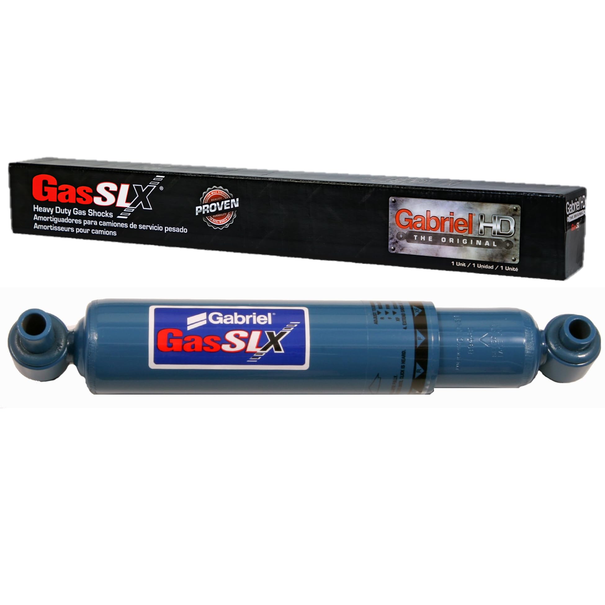 Gabriel 89450 GasSLX Adjustable HD Front &amp; Rear Shocks Fits Mack Anthem CHU CX CXU; Volvo VAH430 VNL VNM VNR VNX Tractor; OEM# 21462382 21462384 22202559 22202560