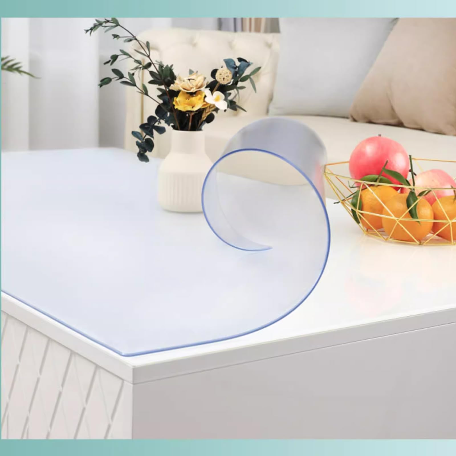 Copritavolo Trasparente In PVC Spesso 1,5mm - Impermeabile E Antimacchia Per Proteggere Mobili (40x130cm) - Foto 10