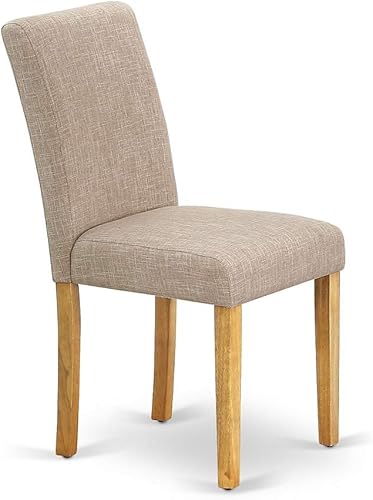 Miniatura 6 de East West Furniture CAAB7-OAK-04 - Juego de mesa de comedor moderno de 7 piezas que consta de una mesa rectangular de madera y 6 sillas tapizadas de