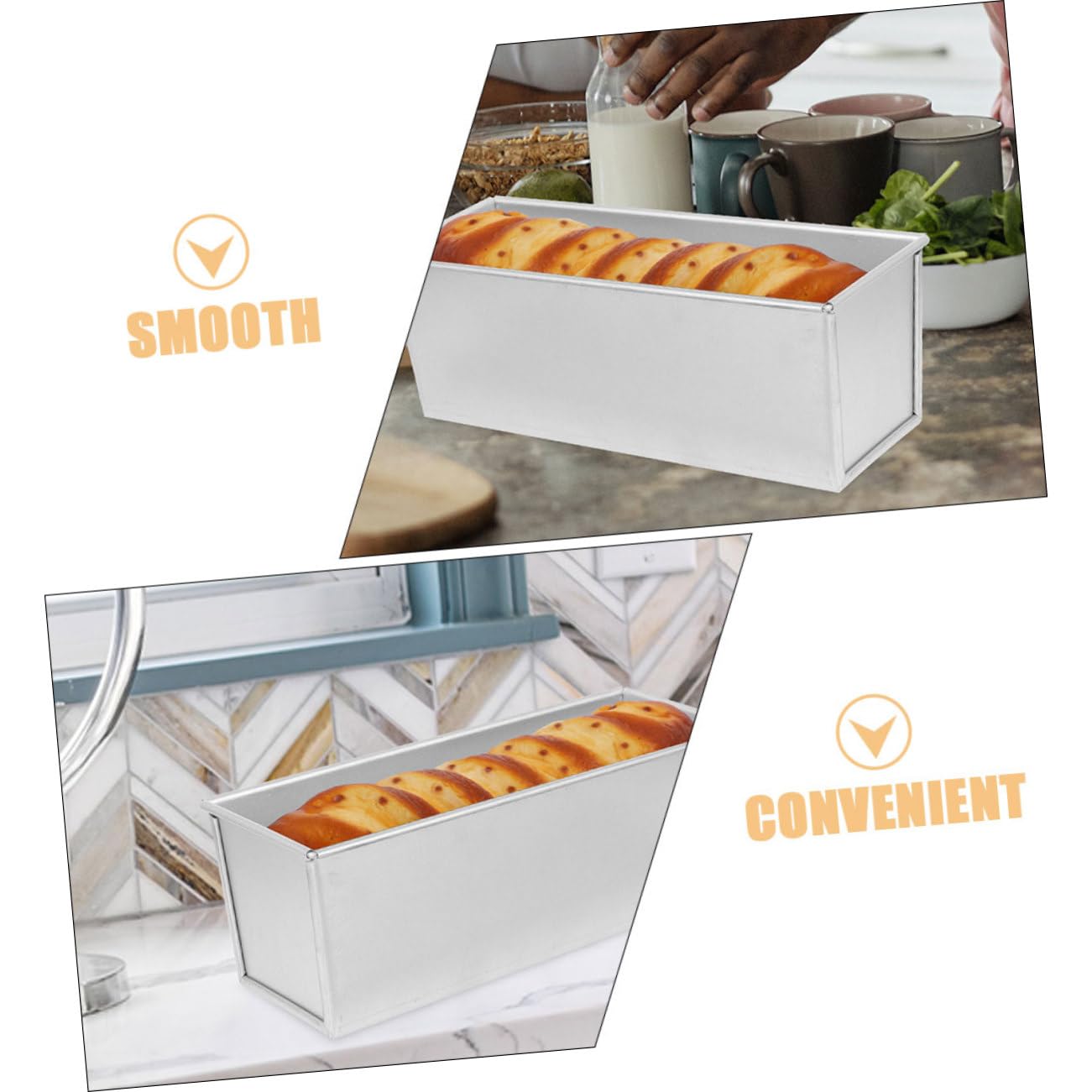 COLLBATH Moule à Pain de Mie Grosse Capacité avec Couvercle Coulissant en Alliage D'aluminium Argenté pour Cuisson Uniforme Four, pour Pâtisserie Quotidienne