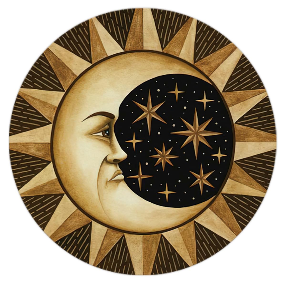 QUICQOD Mystic Ancient Moon Sun Stars Mouse Pad,Non-Slip Rubber Base Mousepads for Home Office Dorm Desk Decor,Gifts for Teen Girls Women 8.7 x 8.7 Inches