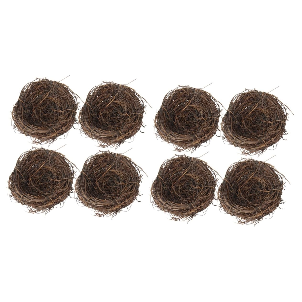 Abaodam 8pezzi Nidi di Uccelli Finti Rattan Decorazione Creativa per Fotografia e FESTIVITÀ Nido Artificiale Realistico per Casa e Giardino
