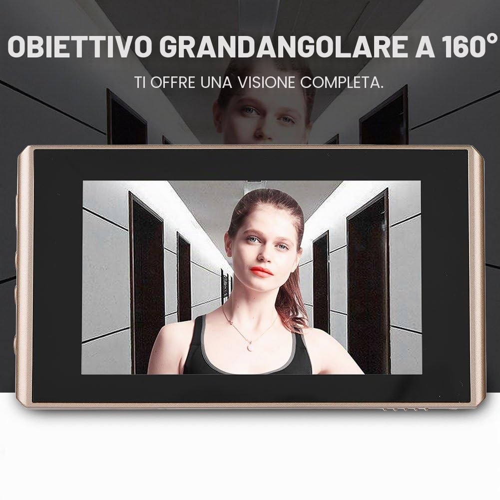 VBESTLIFE Telecamera spioncino, 4300E Digital Door Viewer e Campanello 1 Milioni di Pixel 4.3in LCD Screen Night Vision Campanello