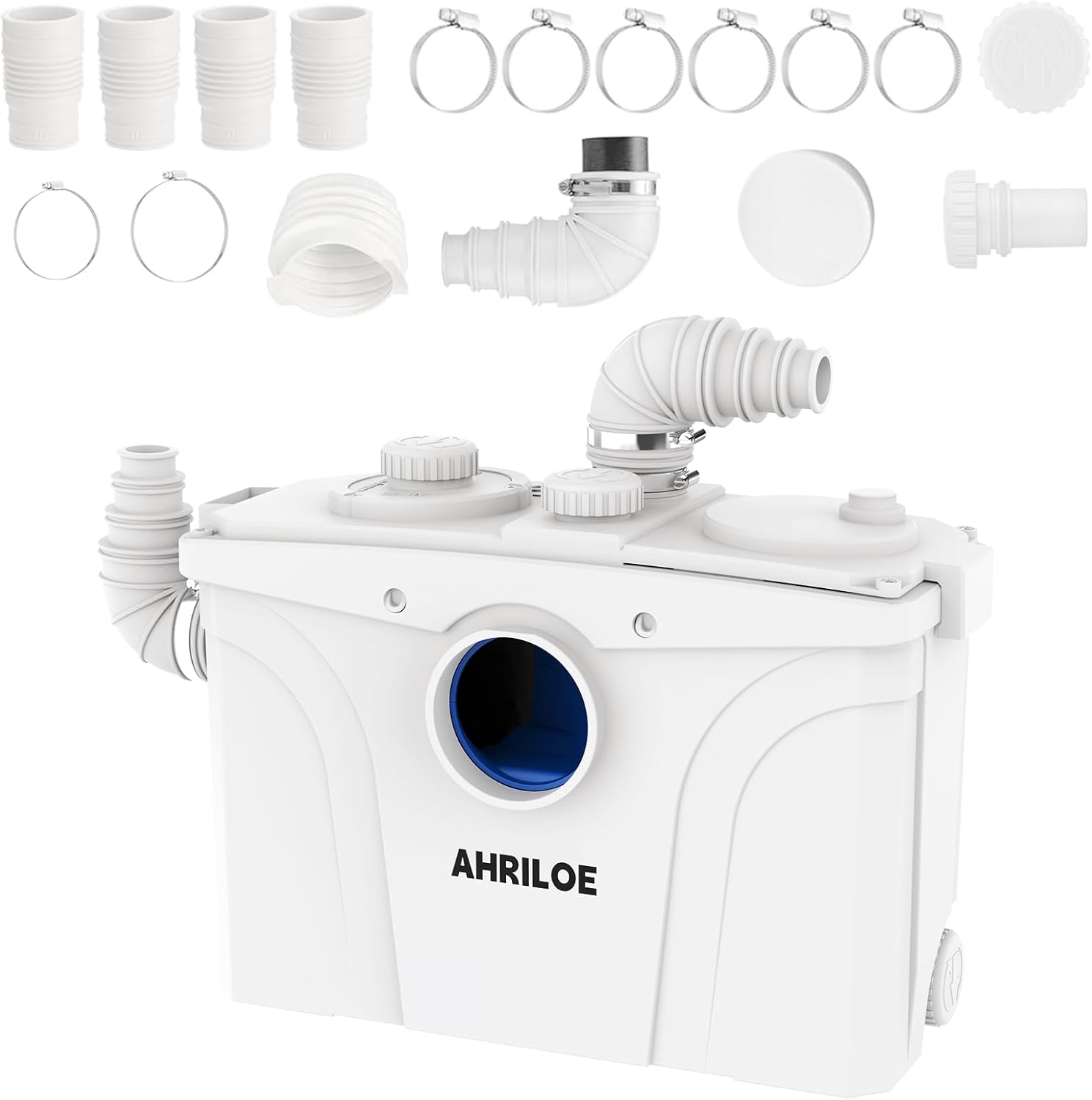 Photo 1 of 900W Macerator Pump, Macerating Toilet System with 2 Outlets/5 Inlets, Sewage Pump for Basement, Sink, Toilet, Laundry, Kitchen