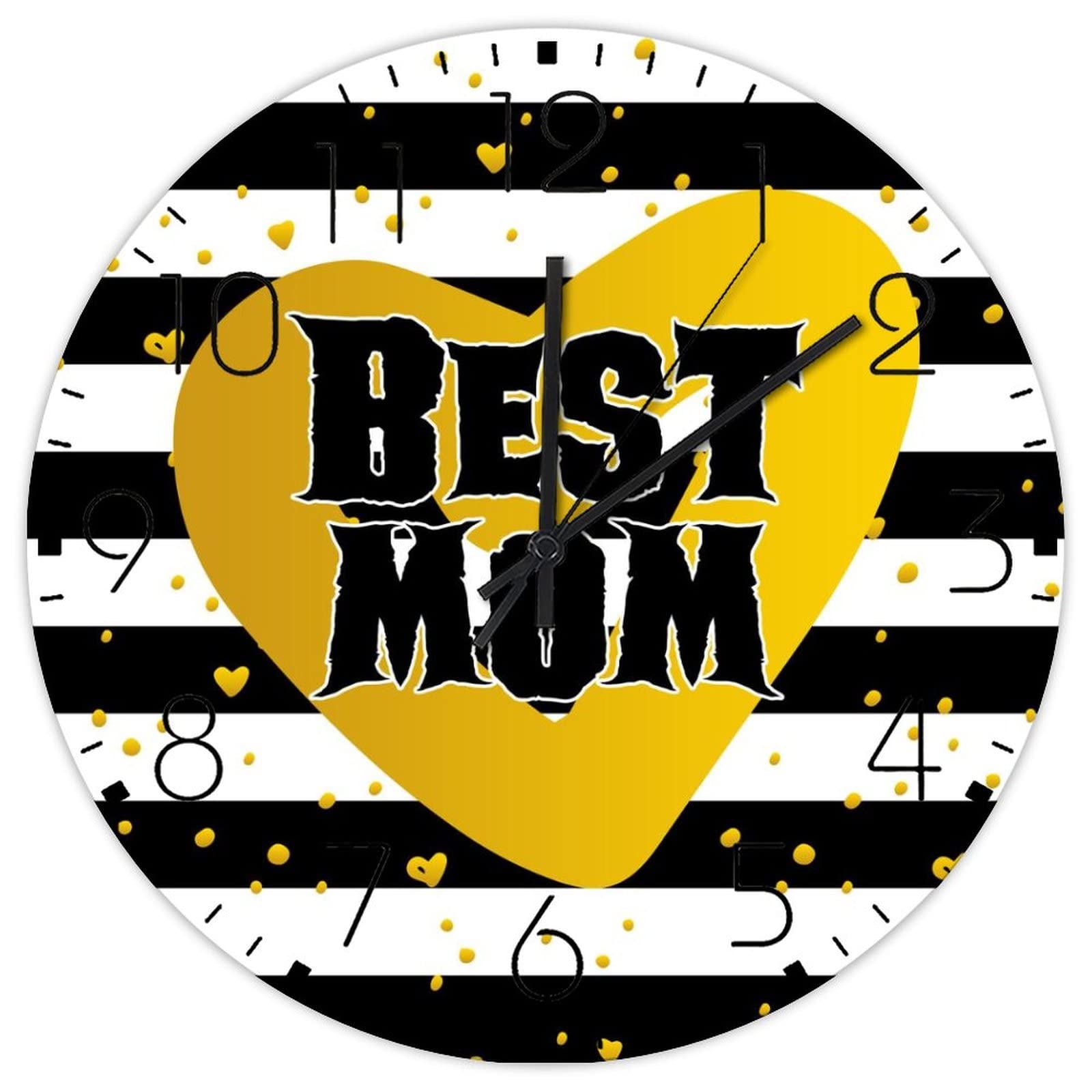 Horloge murale en bois silencieuse Best Mom fini le bruit des aiguilles