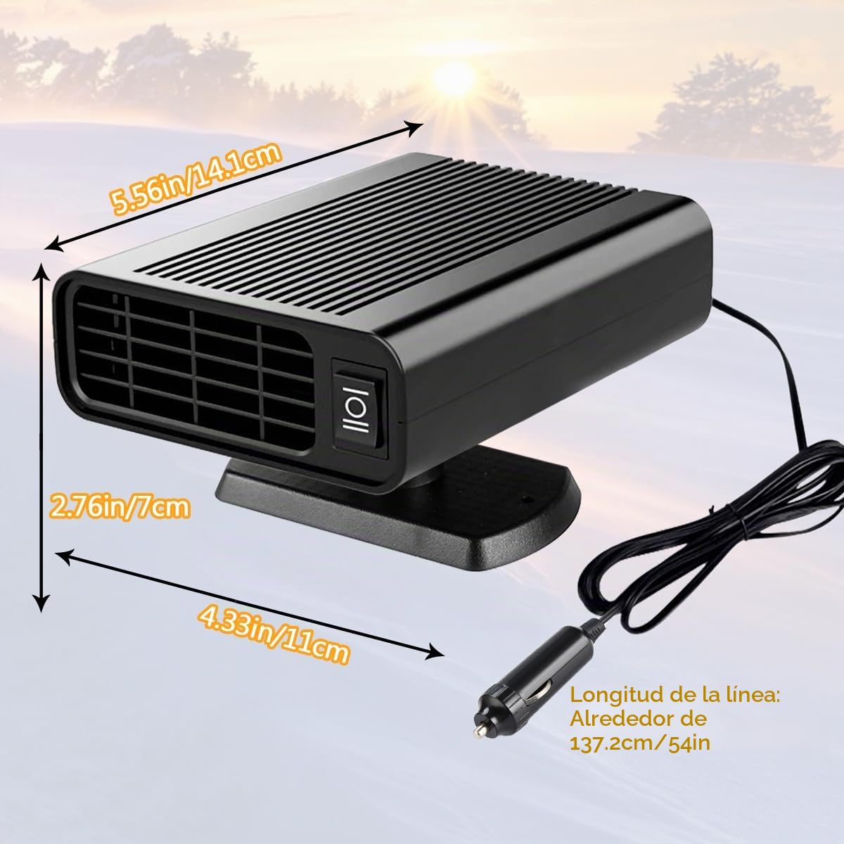 Showvigor Calentador de Coche, Calefactor Coche en Dos con Función de Refrigeración y Calefacción, Calefactor para Coche 12v Que se Puede Insertar en el Encendedor de Cigarrillos de para Automóviles