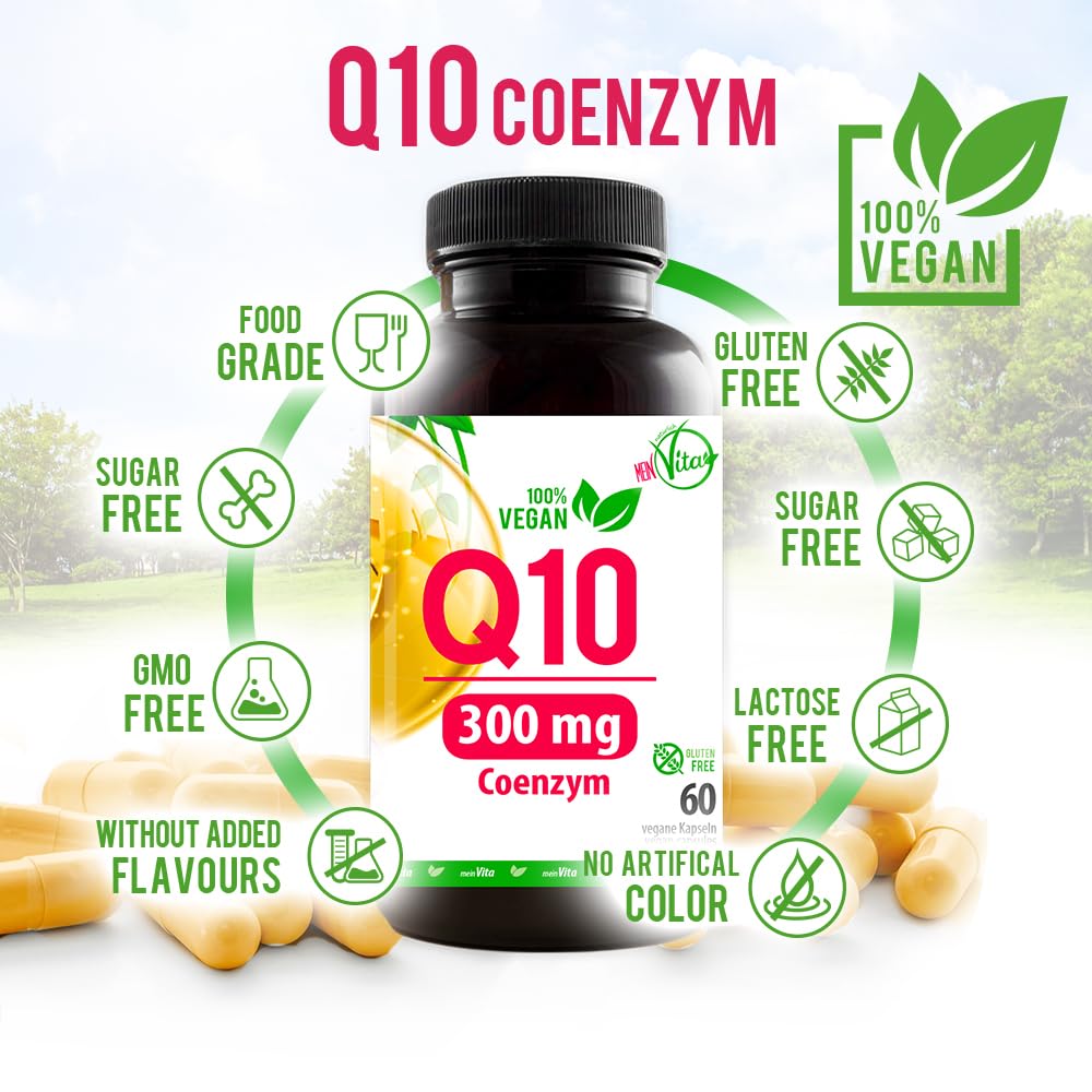 Coenzym Q10 300 mg Kapseln, 60 vegane Kapseln | glutenfrei, ohne Gelatine, aus Fermentation