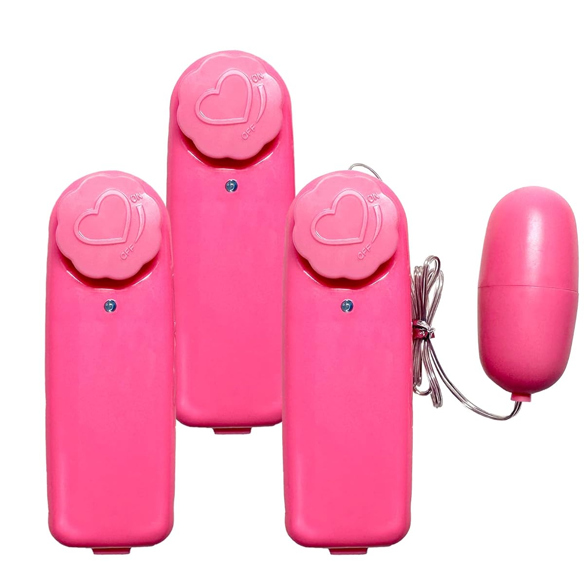 [米印] 電池式 ピンクローター 女性用 バイブレーター マッサージ ハンディーマッサージャー ツボ押し コンパクト 電動マッサージ器 ローター (3個セット)