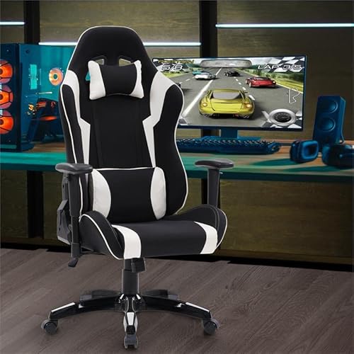 Corliving Racing Gaming Chair, Black/White #TOP1