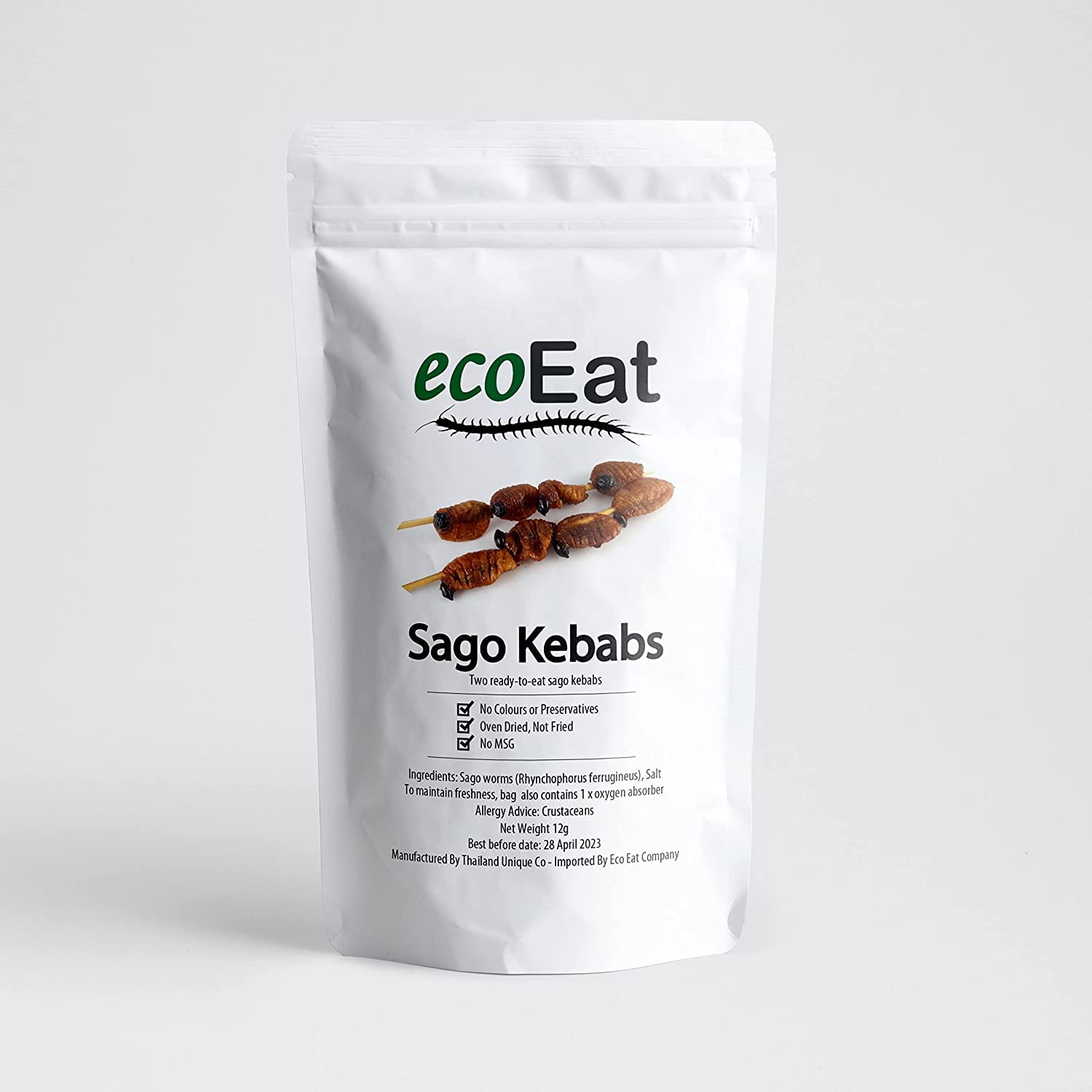 Amazon.com : ecoEat Edible Insects Sago Pupae Kebab (2x) - 20g - Sago Worms  - Edible Snack Gift : Grocery & Gourmet Food