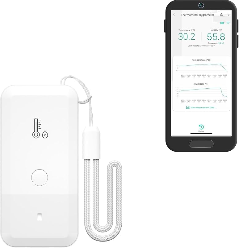 YoLink Smart Wireless Thermometer Hygrometer, Wide Temp Range for Freezer, Fridge, Green House, Pet Cage, App Alerts, Emails, Text/SMS alerts- Hub Required
