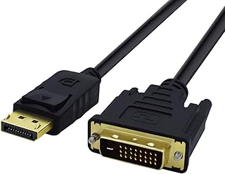 Displayport to DVI Cable 6 Feet, SIXSPACE Display Port(DP) to DVI-d Male to Male Adapter Cable Compatible with PC, Laptop, HDTV, Projector, Monitor - Gold-Plated