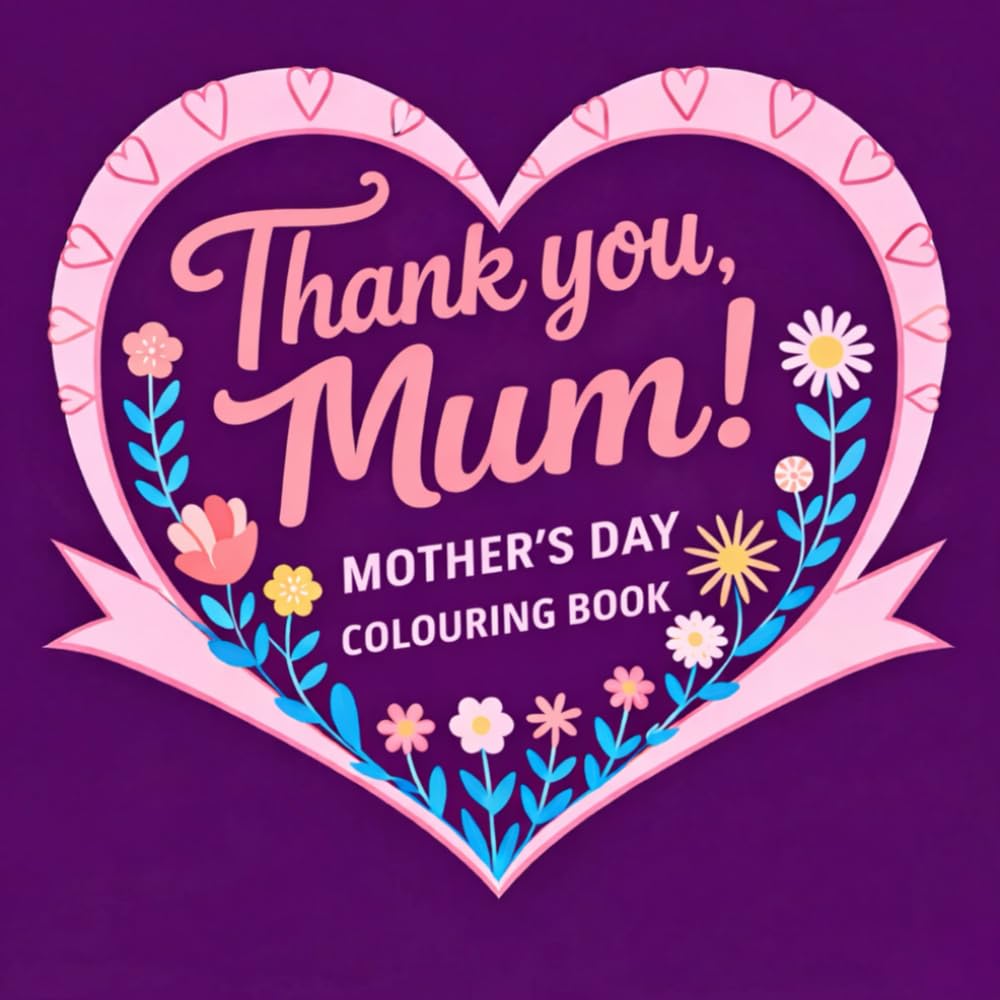 Thank you, Mum! Mother’s Day Colouring Book: Floral Designs, Hearts and Gift-Ready Pages to Colour for Mum as Present for Mothering Sunday
