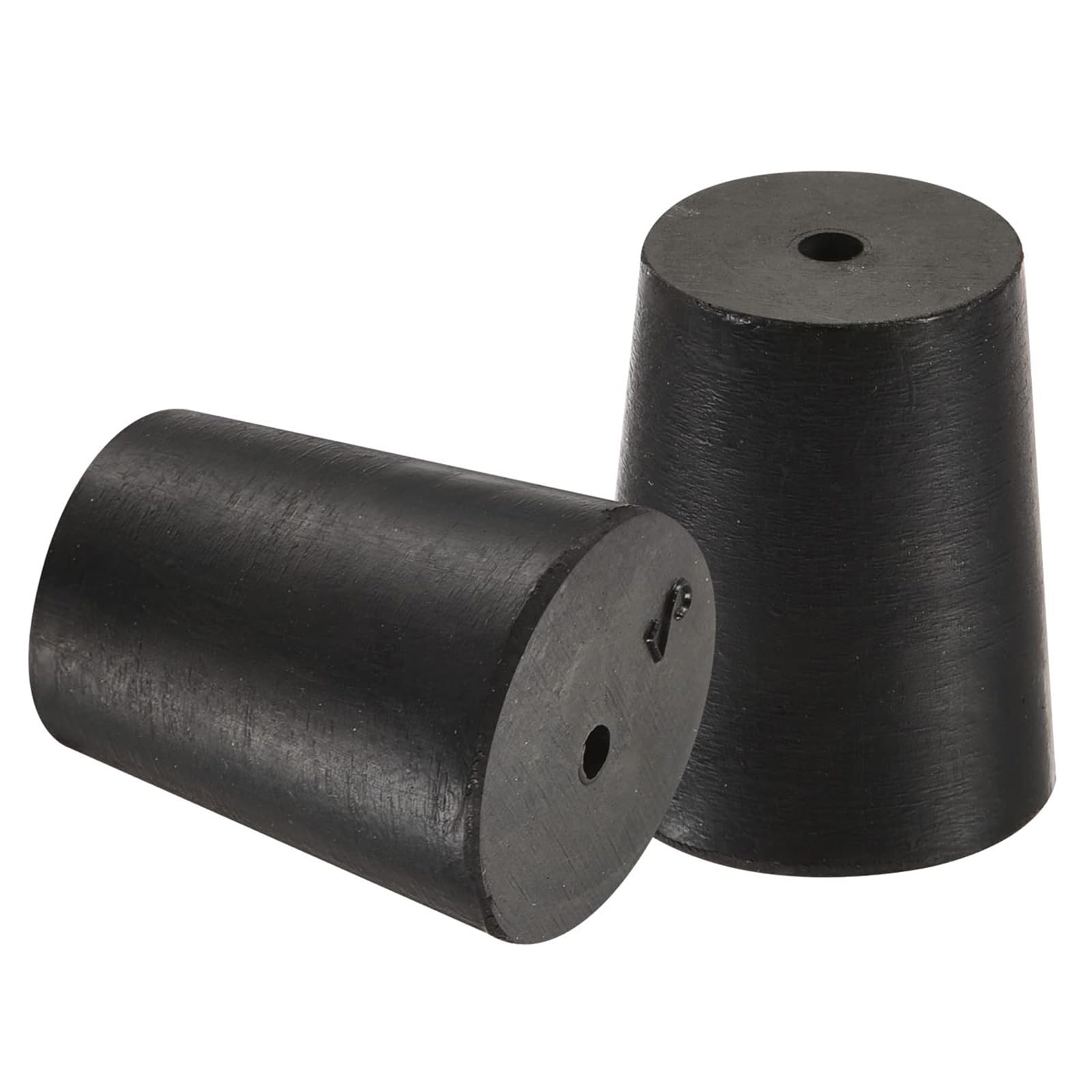 TOP-VIGOR 5Pcs Rubber Tapered Plug, 16mm to 20mm Drilled Rubber Stopper,Tapered Lab Seal Silicone Stoppers Lab Plug with Hole Test Tube Bungs for Lab Home Flasks Glass Containers Test Tube, Black