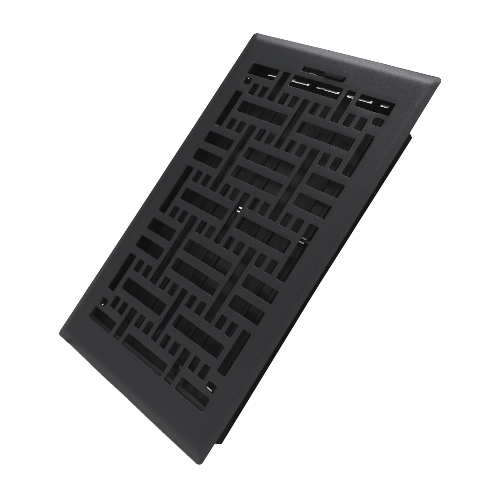 howeall 6x10 inches heavy duty walkable floor register - easy adjust air supply lever decorative floor vent covers, seattle design vent covers for home - matte black