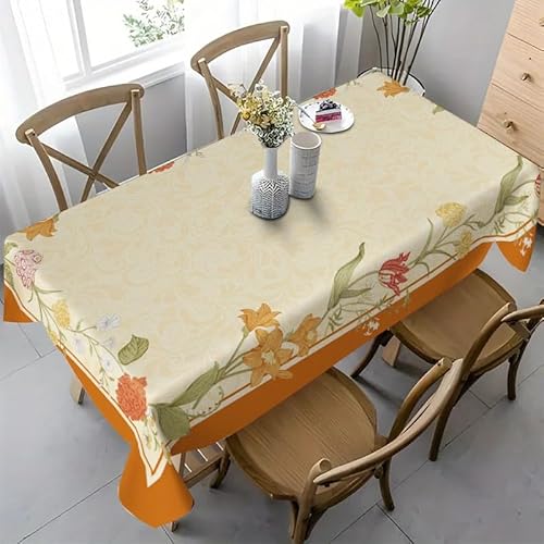 �e�[�u���N���X ������� �������ȒP table cloth ���g���|�b�v�� �I�����W�n�Ƀz���C�g�̃h�b�g�v�����g ���邭�ă��g���ȕ��͋C ����h�~ ����ɂ��� �h�� �p�[�e�B�[�p �ƒ�p �Ɩ��p (55in×71in/140*180cm,White)