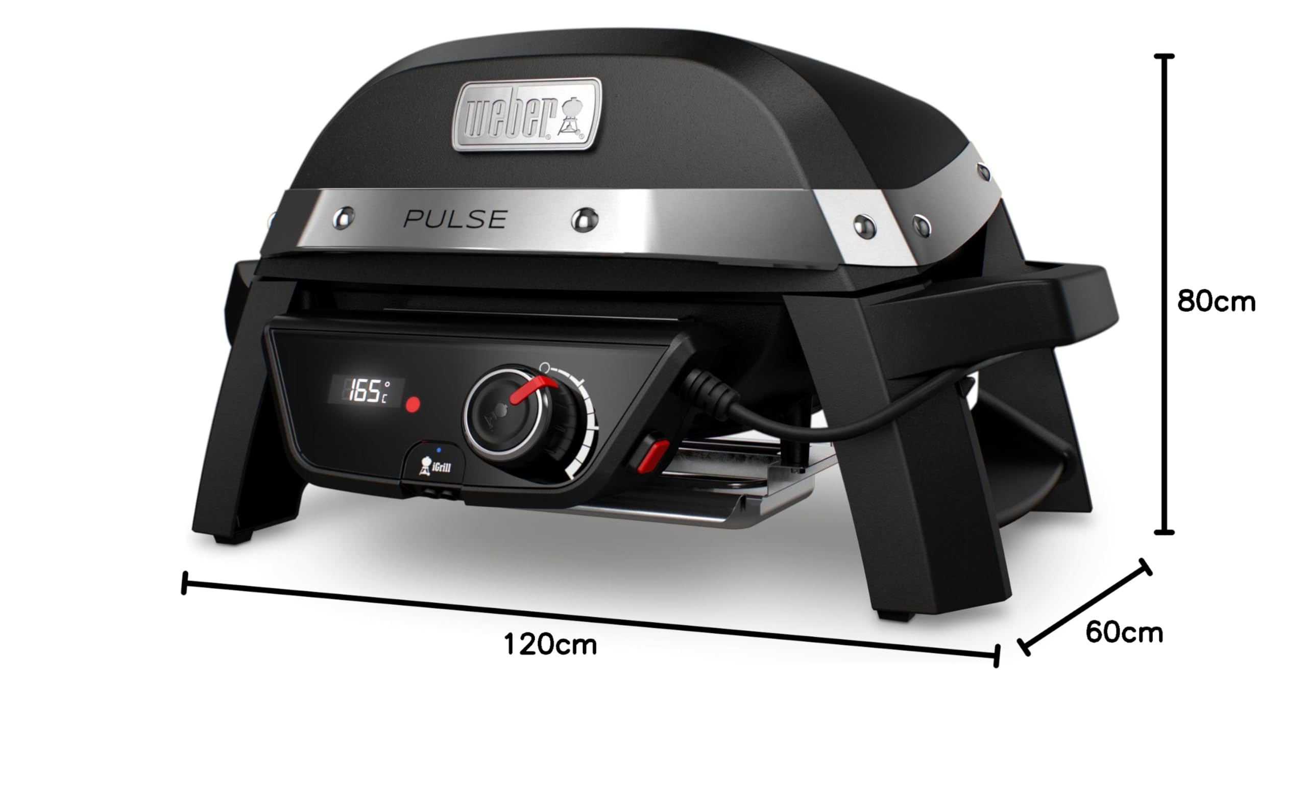 Weber Pulse 1000 Black - Barbacoa eléctrica, Color Negro