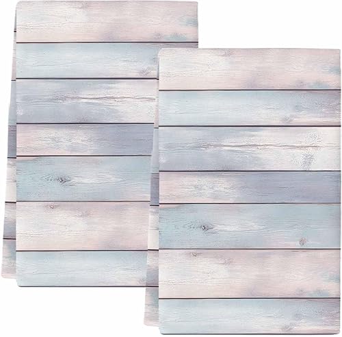 Miniatura 13 de Kitchen Towels Set of 3 Sage Green Wood Grain Dish Towels and Dishcloths Sets Decorative Tea Towel Rustic Retro Wooden Absorbent Hand Towels for