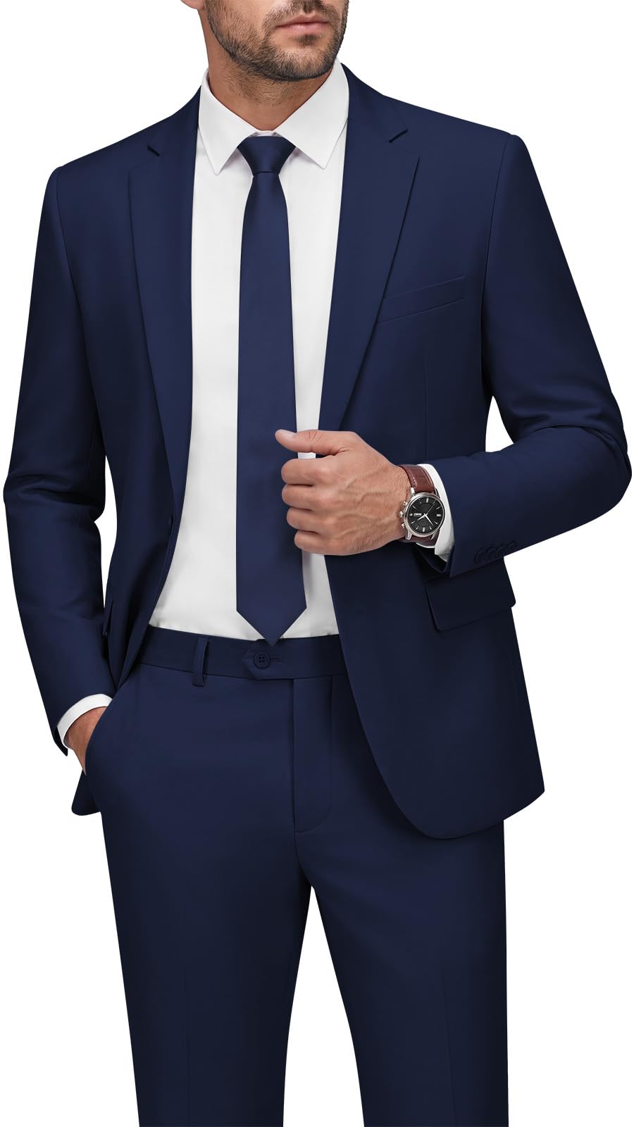 ween charm Men's Suits One Button Slim Fit 2-Piece Suit Blazer Jacket Pants Set-picture-31