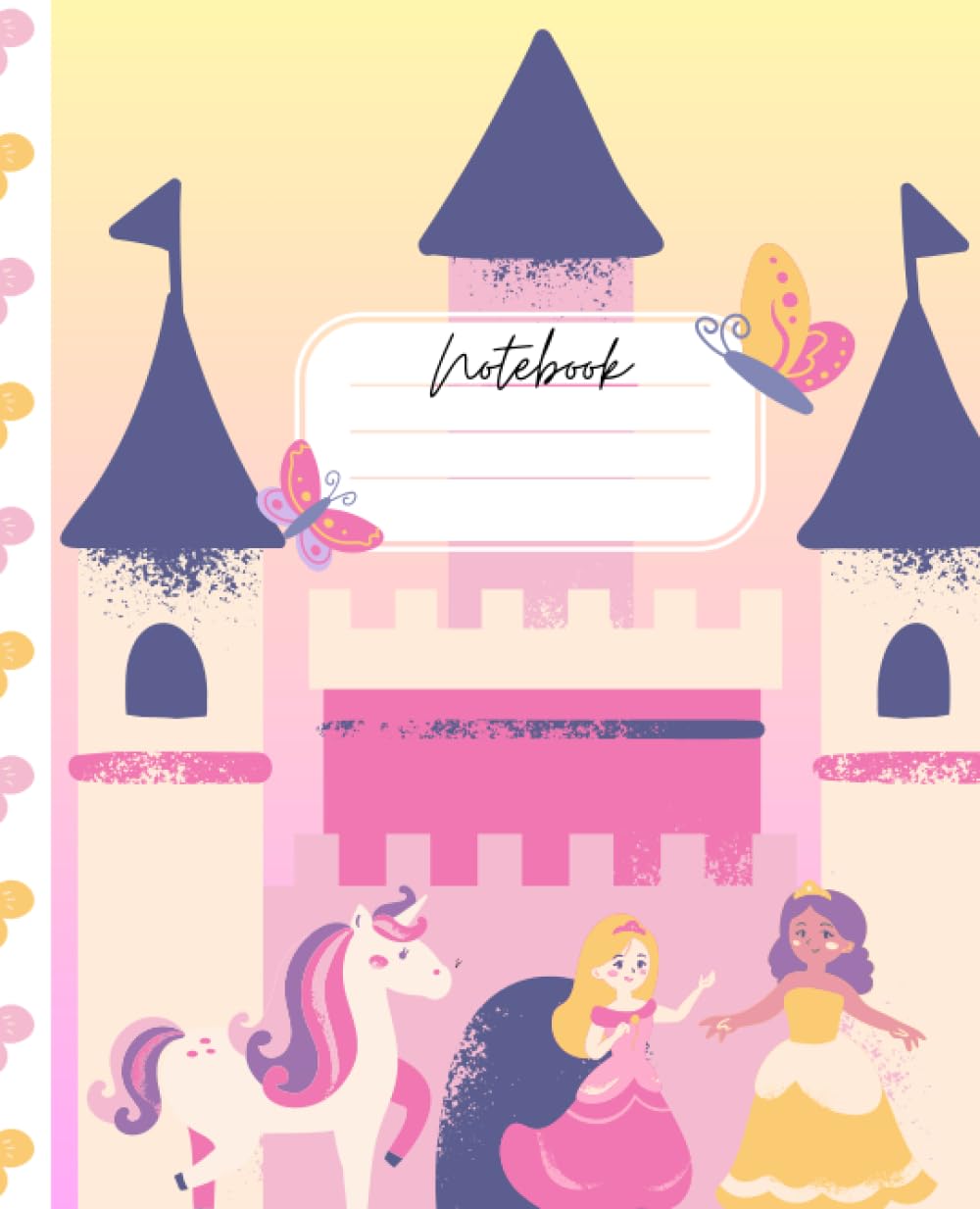 Pricess Castle Composition Notebook: Wide Ruled Lined Paper Journal - 7.5" x 9.25" - 110 Pages