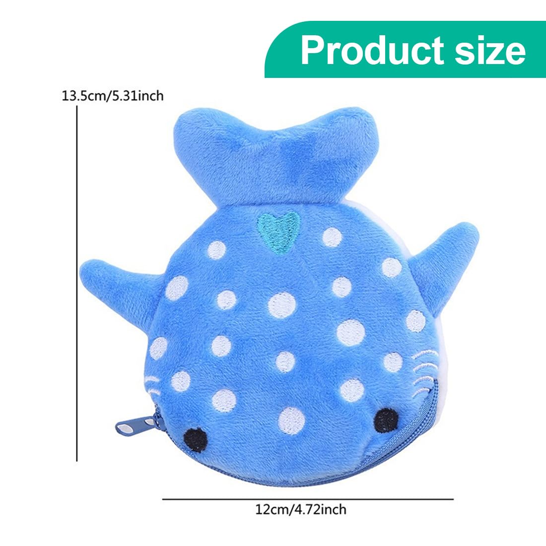2 pcs Porte monnaie en forme de requin petit portefeuille en peluche porte monnaie avec porte clés en chaîne mini sac à écouteurs pochette exquise