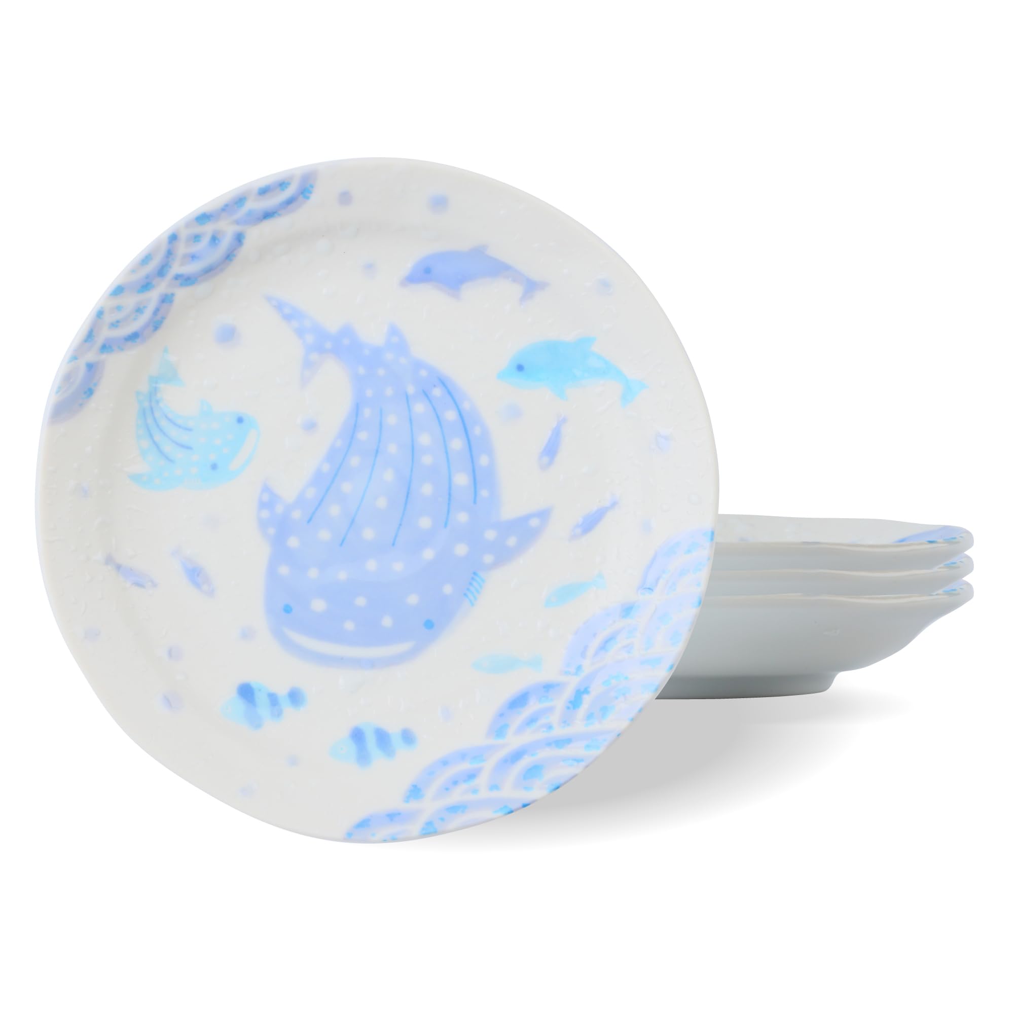 Amazon.com: Namima Jinbei Ceramic Dessert Plates Set of 4, Whale