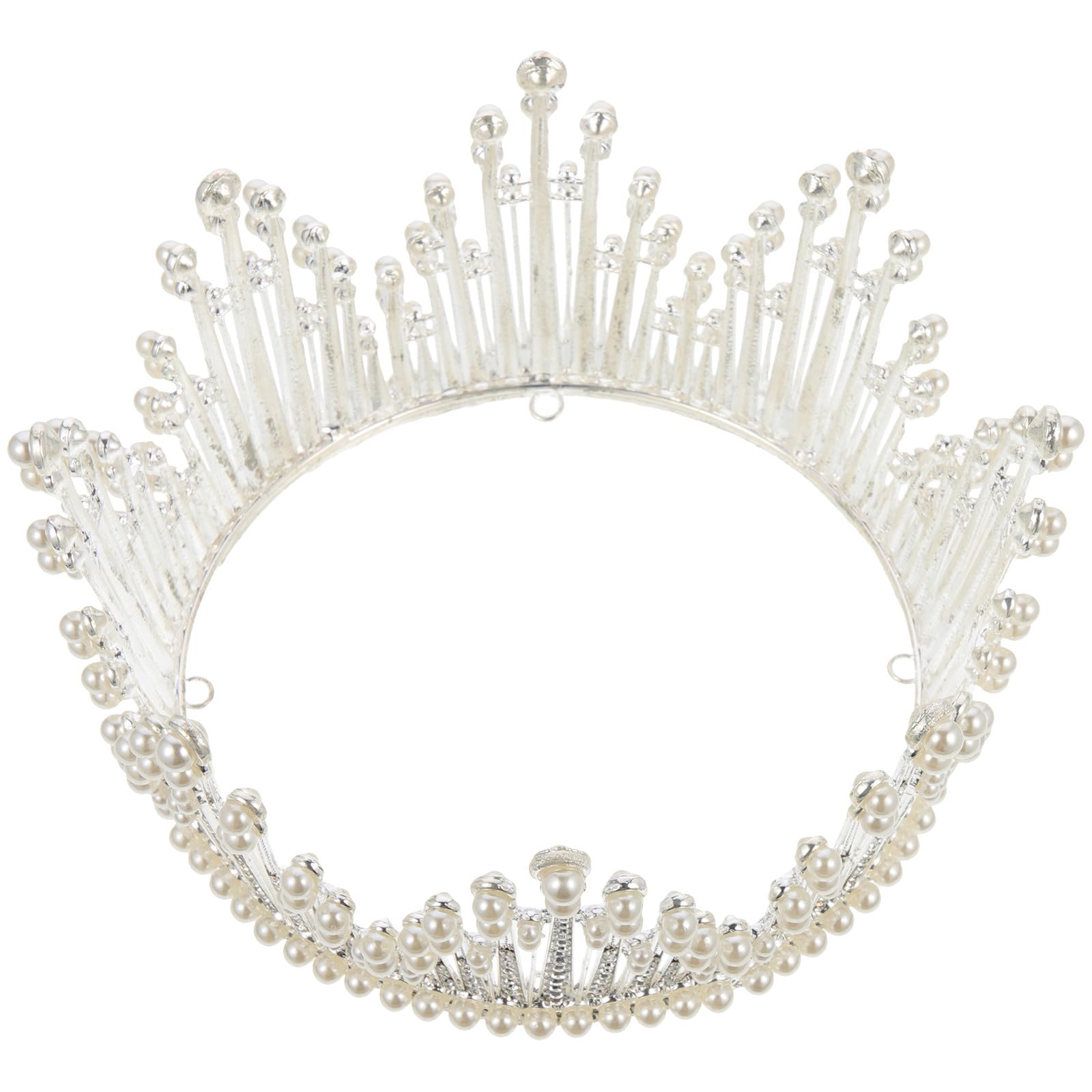 Abaodam Tocado de Novia Diadema de Perlas Plata Accesorio Fotografía y Fiesta para Mujeres Adultas Diseño Barroco Elegante para Bodas y Eventos Especiales