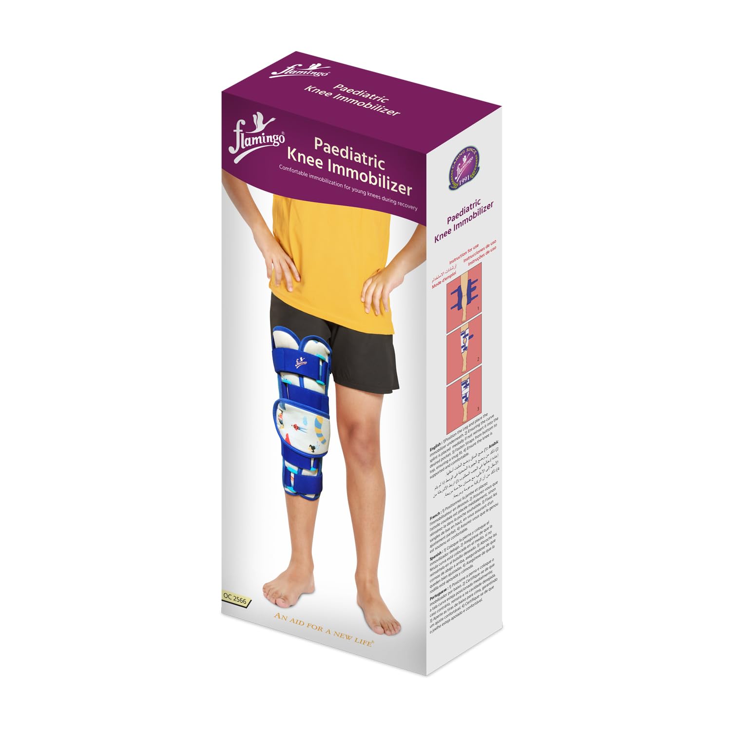 Flamingo Kids Knee Immobilizer Brace for Knee Support, Osteoarthritis of knee joint Pain, Adjustable Brace for Stability, Pain Relief & Injury Recovery, Sprain For Kids - Universal-picture-35